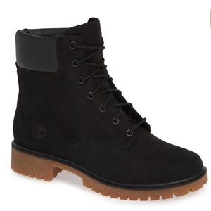NIB $170 Timberland Jayne Waterproof Hiking Bootie in BLACK LEATHER - Size 7!